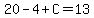 20-4%2BC=13