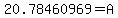 20.78460969=A