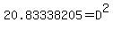 20.83338205+=+D%5E2