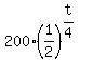 200%2A%281%2F2%29%5E%28t%2F4%29