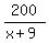 200%2F%28x%2B9%29