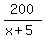 200%2F%28x+%2B+5%29