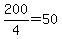 200%2F4=50