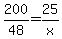 200%2F48.00=25%2Fx