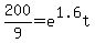 200%2F9=e%5E1.6t