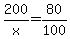 200%2Fx+=+80%2F100