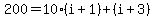 200=10%28i%2B1%29%2B%28i%2B3%29