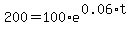 200=100%2Ae%5E%280.06%2At%29