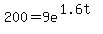 200+=+9e%5E%281.6t%29
