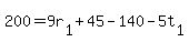 200+=+9r%5B1%5D+%2B+45+-+140+-+5t%5B1%5D