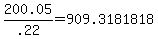 200.05%2F.22=909.3181818