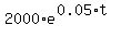2000%2Ae%5E%280.05%2At%29