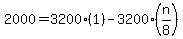 2000=3200%281%29-3200%28n%2F8%29