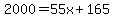 2000=55x%2B165