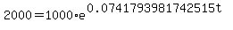 2000+=+1000%2Ae%5E%280.0741793981742515t%29
