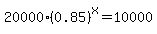 20000%280.85%29%5Ex=10000