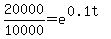 20000%2F10000=e%5E%280.1t%29