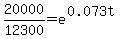 20000%2F12300+=+e%5E%280.073t%29