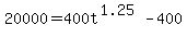 20000=400t%5E%281.25%29-400