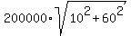 200000%2Asqrt%2810%5E2%2B60%5E2%29