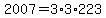 2007+=+3%2A3%2A223