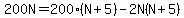 200N=200%28N%2B5%29-2N%28N%2B5%29