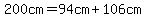 200cm=94cm%2B106cm