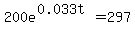 200e%5E%280.033t%29=297
