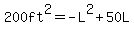 200ft%5E2=-L%5E2%2B50L