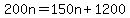200n=150n%2B1200