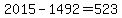 2015-1492=523