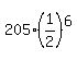 205%2A%281%2F2%29%5E6