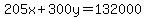 205x%2B300y=132000