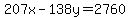 207x-138y=2760