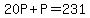 20P%2BP=231
