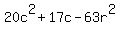 20c%5E2%2B17c-63r%5E2