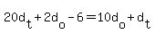20d%5Bt%5D+%2B+2d%5Bo%5D+-+6+=+10d%5Bo%5D+%2B+d%5Bt%5D