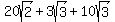 20sqrt%282%29+%2B+3sqrt%283%29+%2B+10sqrt%283%29