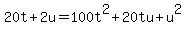 20t%2B2u=100t%5E2%2B20tu%2Bu%5E2