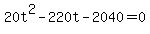 20t%5E2-220t-2040=0