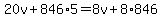 20v%2B846%2A5=8v%2B8%2A846
