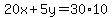 20x%2B5y=30%2A10