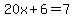 20x%2B6=7