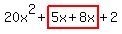 20x%5E2%2Bhighlight%285x%2B8x%29%2B2