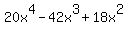 20x%5E4-42x%5E3%2B18x%5E2