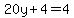 20y%2B4=4