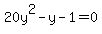 20y%5E2+-+y+-+1+=+0
