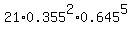 21%2A0.355%5E2%2A0.645%5E5
