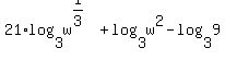 21%2Alog%283%2Cw%5E%281%2F3%29%29%2Blog%283%2Cw%5E2%29-log%283%2C9%29