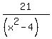 21%2F%28%28x%5E2-4%29%29